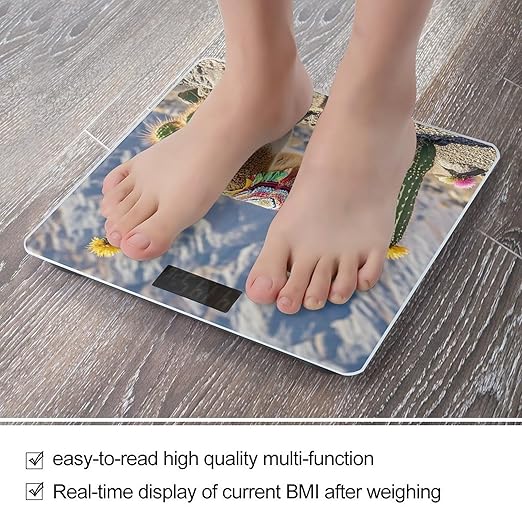 Llama Cactus Scale for Body Weight Highly Accurate Digital Bathroom Body Scale Digital Bathroom Scales for People Anti-Slip Large LCD Display Smart Scales