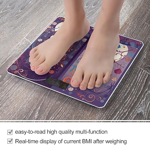 Digital Bathroom Scale for Body Weight Scale with Bright LCD Display High Accuracy Step-On Technology Auto On/Off Snowman and New Year Digital Scales 400 Lbs /180kg