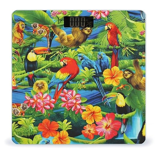 Macaws Rainforest Parrots Jungle Art Smart Square Scale with Digital Display for Bathroom Scale