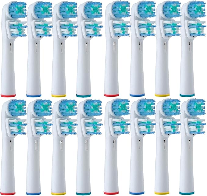 Double Clean Brush Heads Compatible with Braun Oral-B Dual Clean Electric Toothbrush - Pack of 16
