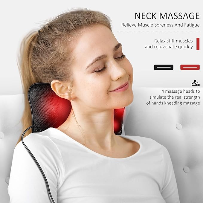 VIKTOR JURGEN Mothers Day Back Massager Kneading for Neck Shoulder and Foot Shiatsu Massage Pillow with Heat Relaxation Gifts for Women/Men/Dad/Mom/Christmas/Fathers Day