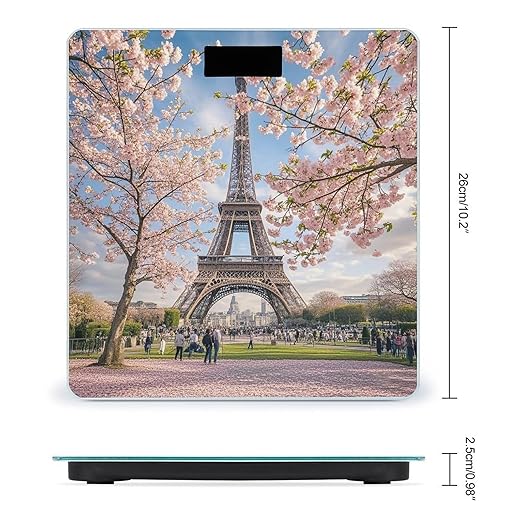 Pink Cherry Blossoms Scale for Body Weight Smart Scales Digital Bathroom Scale High Precision Weighing Scales with Large Display Weighing Machine for People
