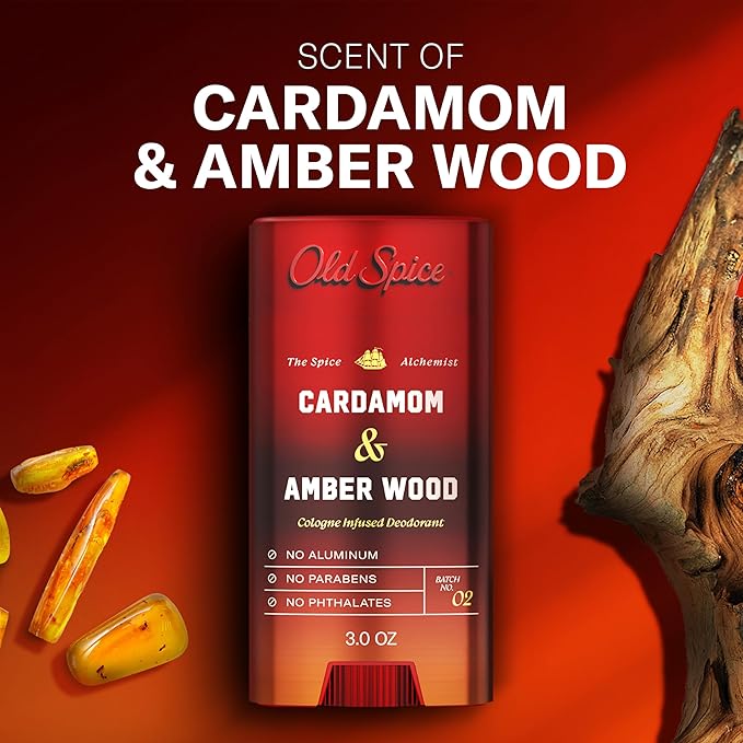 Old Spice Alchemist Collection Body Wash + Aluminum Free Deodorant Bundle for Men Cardamom + Amber Wood Scent 24/7 Cologne Infused Scent No Trade Off Formula 20 oz &amp 3 oz (Pack of 2)