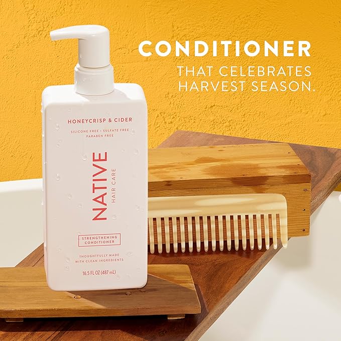 Native Shampoo &amp Conditioner Body Wash - Honey Crisp &amp Cider - Naturally Derived Ingredients Sulfate-Free Paraben-Free Strengthening Hair Care | Fall Seasonal Bundle (51 fl oz Total) - 3 P