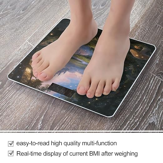 Fairytale Land Weight ScaleClear LED Display Bathroom Digital Weighing ScaleTempered Glass Digital Bathroom Scale for Body Weight Capacity Up to 400 Lbs