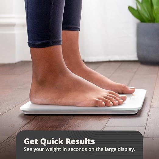Greater Goods AccuCheck Digital Scale for Body Weight - Accurate Digital Bathroom Scale with High-Precision Sensors Large Easy-to-Read Backlit Display 400 lb Capacity Auto Step-On (White)