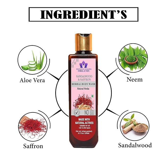 Luxury Sandalwood &amp Saffron Harbal Body Wash 200 ml