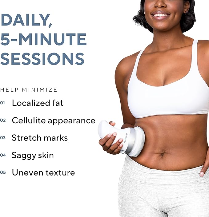 Vibro Sculpt 1.0 Body Sculpting Machine – Lymphatic Drainage Massager &amp Cellulite Massage Tool for Legs Stomach &amp Arms – with Interchangeable Pads that Helps Improve Skin Texture