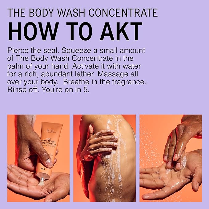 AKT The Body Wash Concentrate 3.4 Fl Oz Natural Shower Gel with Skin-Balancing Prebiotics Body Wash Women &amp Men with Olive Squalane &amp Vitamin E Sc.05 Columbia Road All Genders