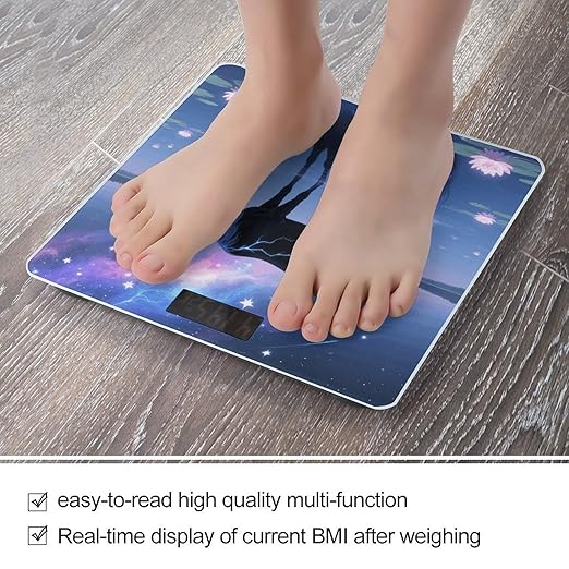Galaxy Horse Weight Scale Cute Bathroom Scale for Body Highly Accurate Digital Weighing Machine for People Compact LCD Display Scales with Sturdy Toughened Glass Scales