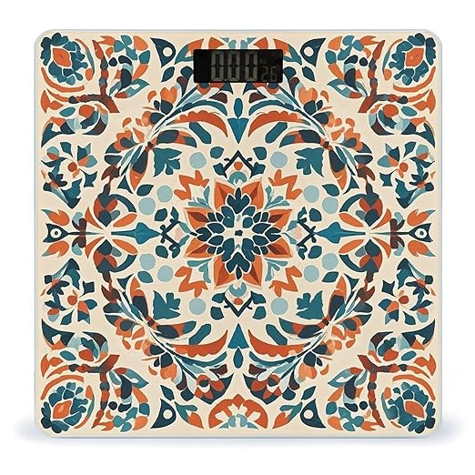 Folk Style Pattern Scale for Body Weight Smart Scales Digital Bathroom Scale High Precision Weighing Scales with Large Display Weighing Machine for People
