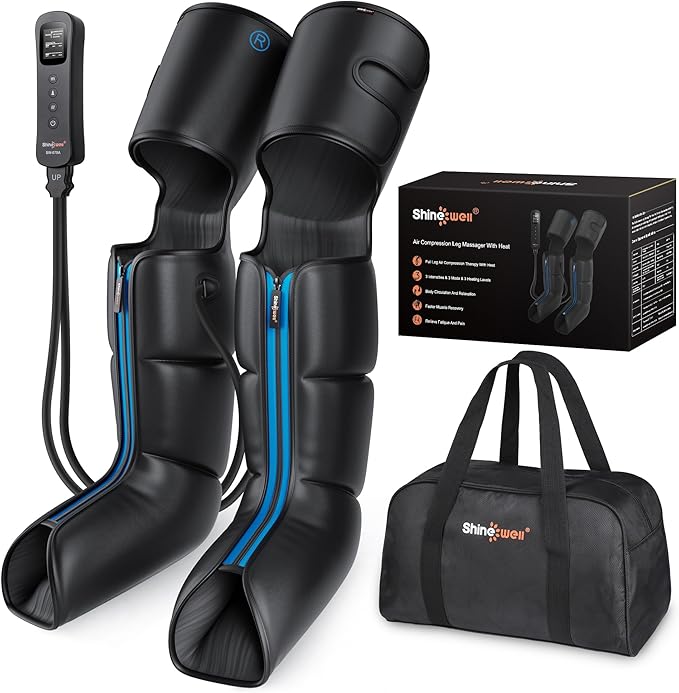 SHINE WELL Air Compression Leg Massager for Circulation and Pain Relief Foot Calf Thigh Massager for Leg Swollen and Soreness Gifts for Mom and Dad