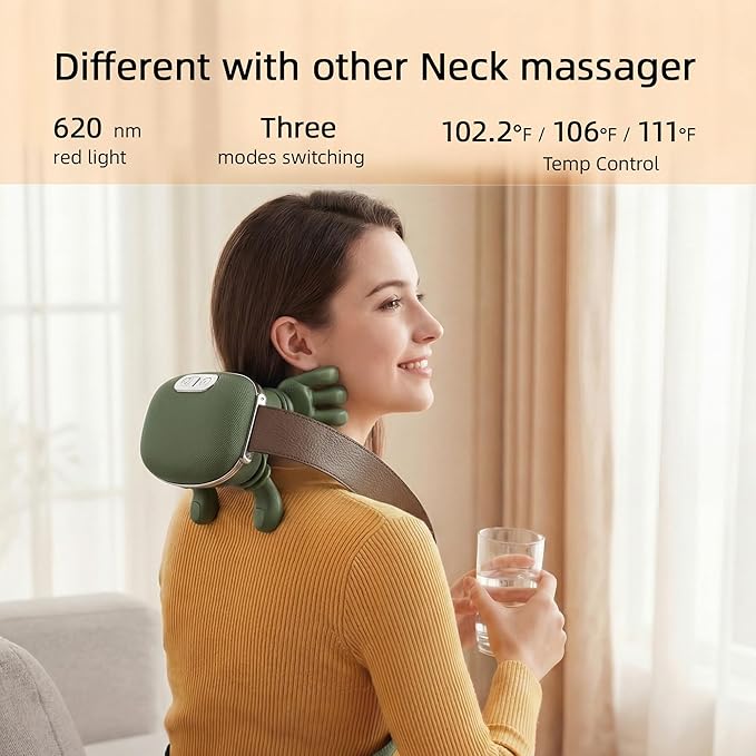BionicMassage Tools Portable Shiatsu Neck and Back Massager Back Massager Electric Deep Tissue 4D Kneading Massage Simulated Human Relax Muscle Tension Relief an Relax