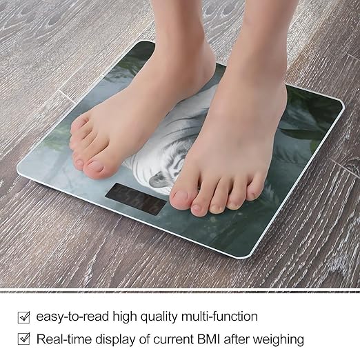 Foggy Forest Shadow Weight ScaleClear LED Display Bathroom Digital Weighing ScaleTempered Glass Digital Bathroom Scale for Body Weight Capacity Up to 400 Lbs