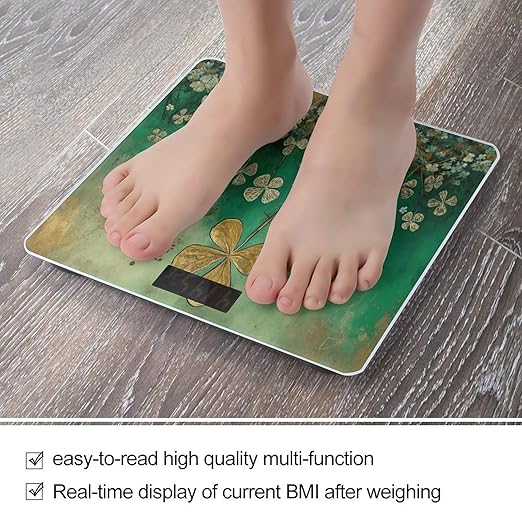 Plant Pattern on Wall Scale for Body Weight Digital Bathroom Scale Accurate Smart Weight Scales with Large Display Weighing Machine High Precision Scales