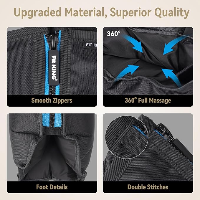 FIT KING Leg Massager with Heat and Compression Therapy Leg Compression Massage for Circulation Swollen Leg RLS Pain &amp Fatigue Relief Foot Calf Massager Boots Recovery Pressure Boots
