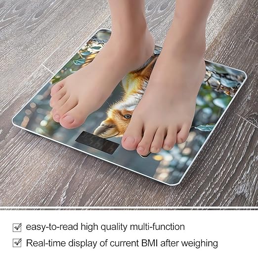 Fox Shape Theme Scale for Body Weight Digital Bathroom Scale Accurate Smart Weight Scales with Large Display Weighing Machine High Precision Scales