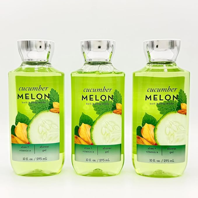 Cucumber Melon 3-Piece Bath and Body Bundle | Set of Three Shower Gels 10oz Each