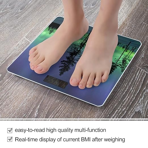 Northern Lights Scale for Body Weight Digital Bathroom Scale Accurate Smart Weight Scales with Large Display Weighing Machine High Precision Scales