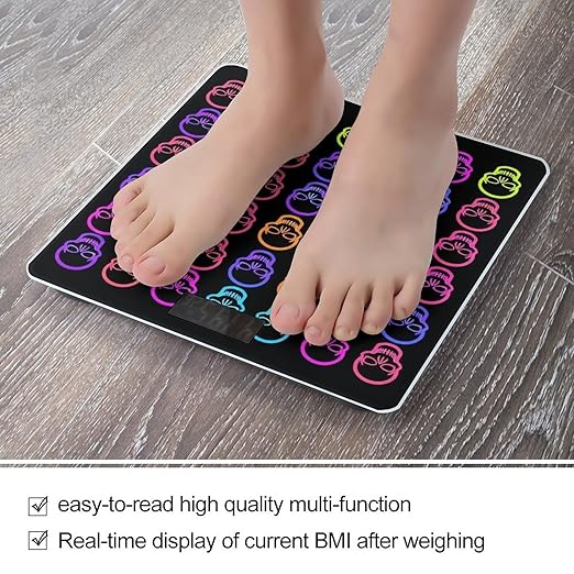 Smart Scale for Body Weight Digital Bathroom Weighing Scale Energy Saving Scale Neon Skulls