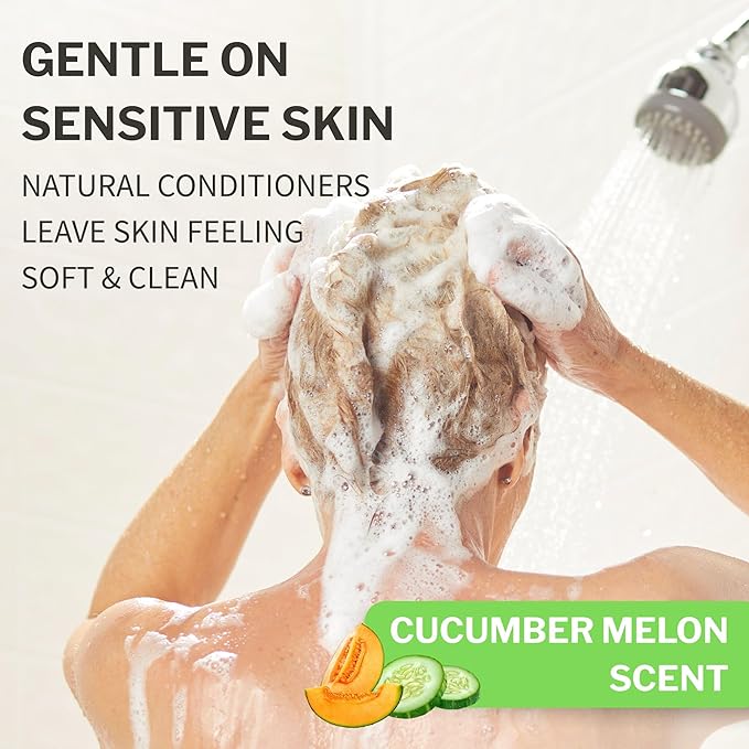 McKesson Body Wash and Shampoo - 1  Gallon Bulk Refill Full Body Wash with Aloe Cucumber Melon Scent - Sensitive Skin &amp Hair 2‑in‑1
