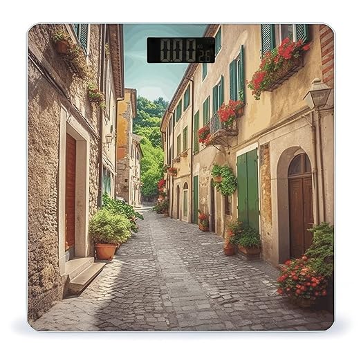 Italy Street Scale for Body Weight Highly Accurate Digital Bathroom Scale Sturdy Tempered Glass Weighing Scales with LCD Display Fashion Body Fat Smart Scales 400lb