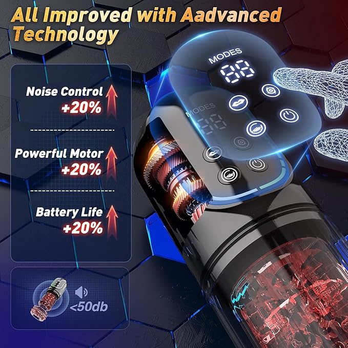 Upgraded Blowjobob Machine for Man 7 Thrusting &amp Rotating 7 Modes Sucking with Massager Automatic Mastusbafor Male Masterburbatar Hands Free Automatic Tight Sleeve Hoodies XZN801