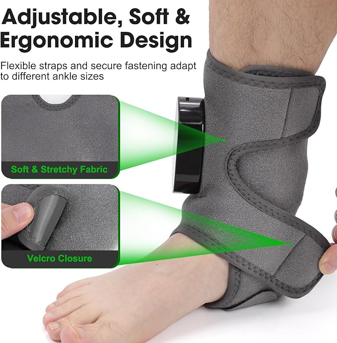 Cordless Foot and Ankle Massager for Pain Relief Ankle Heating Pad with Massage Foot Massage with Heating Foot Heel Pain Relief Adjustable Timer 6 Heat Levels 3 Vibration Modes Single One