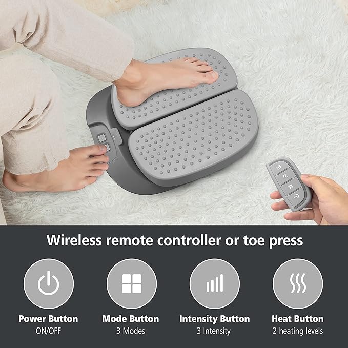Snailax Vibration Foot Massager with HeatRemote ControlAdjustable Vibration Speed Electric Massager Machine for CirculationPlantar Fasciitis Pain