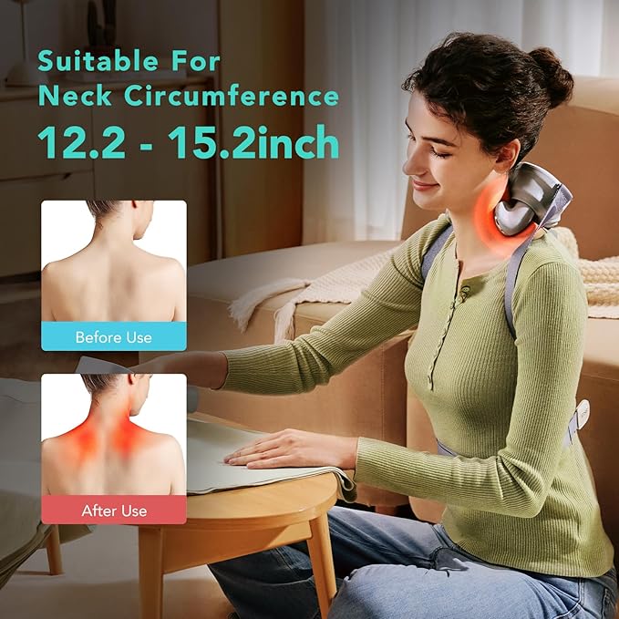 SKG H7 Neck Massager for Pain Relief Deep Tissue Shiatsu Neck and Shoulder Massager 4D Electric Kneading Massager with Heating Relax at Home Office Car Gift for Men Women Maye Musk's Choice