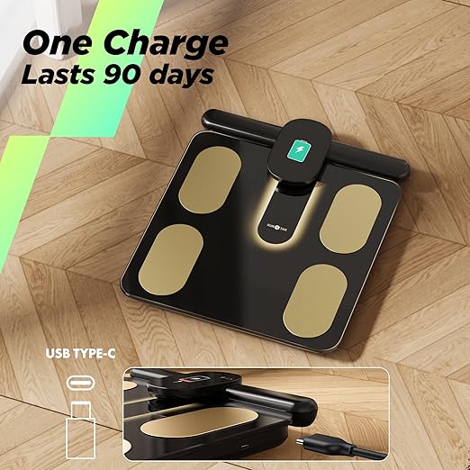 RunStar Smart Scale FSA&ampHSA Eligible 8 Electrodes Digital Bathroom Scale for Body Weight and Fat BMI Muscle Mass 28 Body Composition Measurement with Full-Color TFT LCD on Retractable Handle