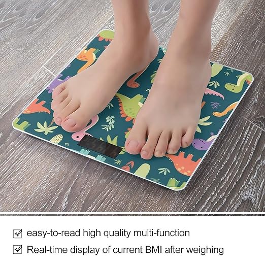 Smart Scale for Body Weight Digital Bathroom Weighing Scale Energy Saving Scale Funny Cute Dinosaurs