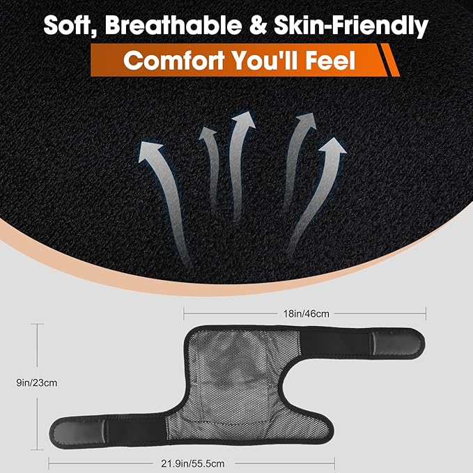 Cordless Heated Knee Massager for Pain Relief Knee Heating Pad for Knee Arthritis Heating Pad for Knee Pain 6 Heatings 3 Vibrations 3 Timers Adjustable Strap for Shoulder Elbow Knee
