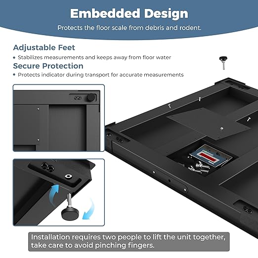 48x48 Industrial Floor Scale Professional Platform Scale with Digital Indicator Weighing Scale for Warehouse Shipping and Industrial Use 10000 lb x 1 lb Black