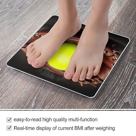 Men's Fashion Automatic Switch Digital Bathroom Weighing Scale Smart Scale Retro Vintage Sports Softball Ball