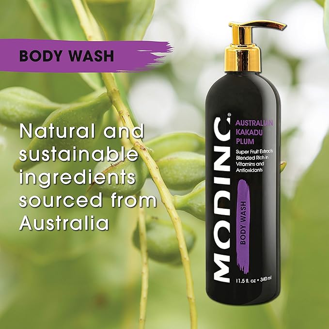 Modinc Luxury Body Wash Australian Kakadu Plum Formula Super Fruit Extracts Blended Rich in Vitamins and Antioxidants Vegan Cruelty Free Pump 11.5 Ounces
