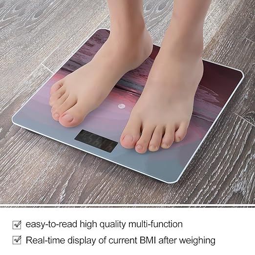 Purple Moon Scale for Body Weight Anti-Slip Digital Bathroom Scale Sturdy Toughened Glass Weighing Scales High Precision Safe Rounded Corners Smart Scales
