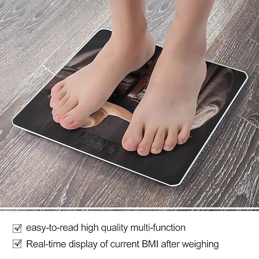 Horse Saddle with A Cowboy Hat Wild Bathroom Scale for Body Weight 400 Lb Weight Scale with High Precision Sensors Tempered Glass Highly Accurate Digital Weighing Machine for People