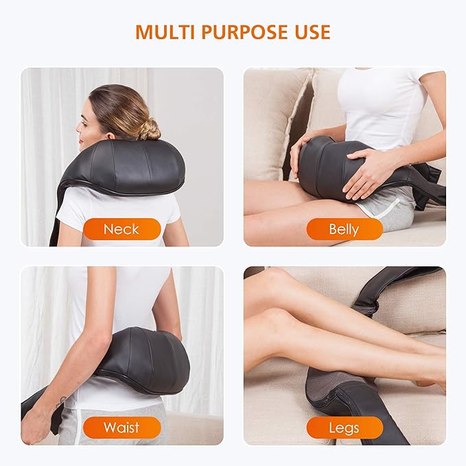 Snailax Vibration Back Massager with Heat &amp Shiatsu Neck and Shoulder Massager – Full-Body Massage Solution for Office Home