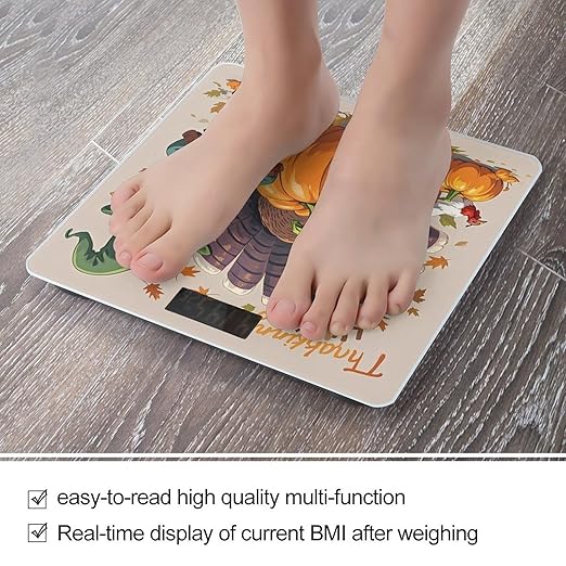 Turkey Day Bathroom Scale Digital Weight Scale Precision 400 Lbs Weighing Scales Large with LCD Backlight Display BMI Measures