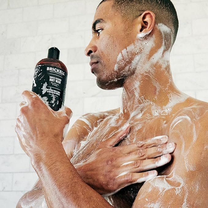 Brickell Men's Invigorating Body Wash for Men Natural and Organic Deep Cleaning Shower Gel with Aloe Glycerin and Jojoba Sulfate Free Scented (Tropical Teakwood 16 oz)