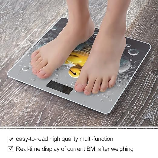 Bubble Duck Scale for Body Weight Accurate Digital Bathroom Scale Toughened Glass High Precision Scales Smart Weight Scales with Large LCD Backlight Display Weighing Machine