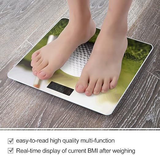Sport Golf Ball Scale with LCD Precision Weighing Scales Sturdy Tempered Glass Weight Scales Easy-to-Read Anti-Slip Weight Digital Bathroom Scale for Daily