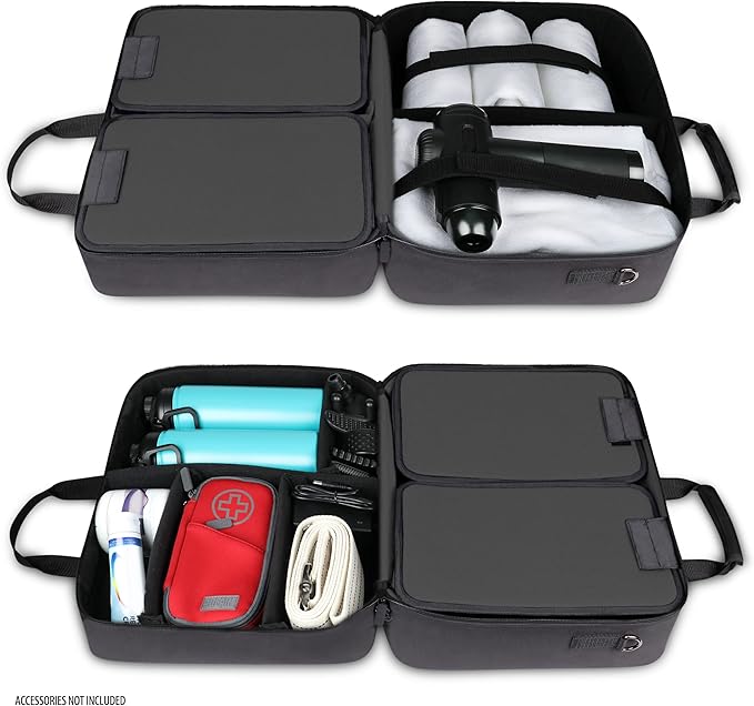 USA Gear Massage Gun Carry Case – Customizable Large Volume Interior Durable Water &amp Scratch Resistant Exterior - Compatible with Theragun Medcursor Flyby Hypervolt Massager Sharper Image et