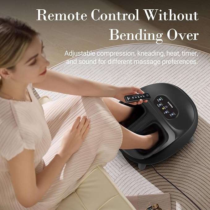 Foot Massager with Heat FSA Eligible HSA Store Upgraded Full Foot Shiatsu Massage for Neuropathy Remote Control Multi-Level Settings Feet Massager for Plantar Fasciitis Gifts for Men Women