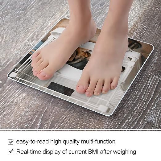 Dachshunds Dog Weight Scale Cute Bathroom Scale for Body Highly Accurate Digital Weighing Machine for People Compact LCD Display Scales with Sturdy Toughened Glass Scales