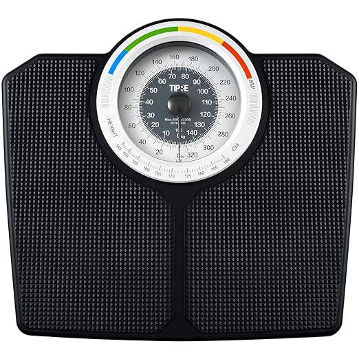 Analog Scale for Body Weight Mechanical Bathroom Scale Analog Scale for Body Weight 150kg/330lb Dial Scale with Wider and Thicker Anti-Slip Platform Simple Calibration No Required Battery