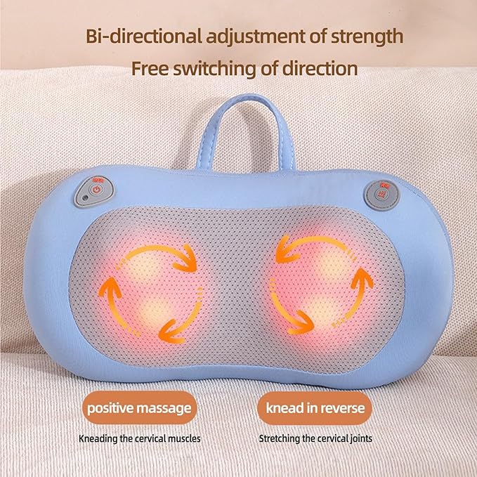 Deep Tissue Neck Massager Peanut Shiatsu Back and Neck Massager Deep Tissue with Heating Function Electric Massage Pillow Good Gift for Parents Friends Mates