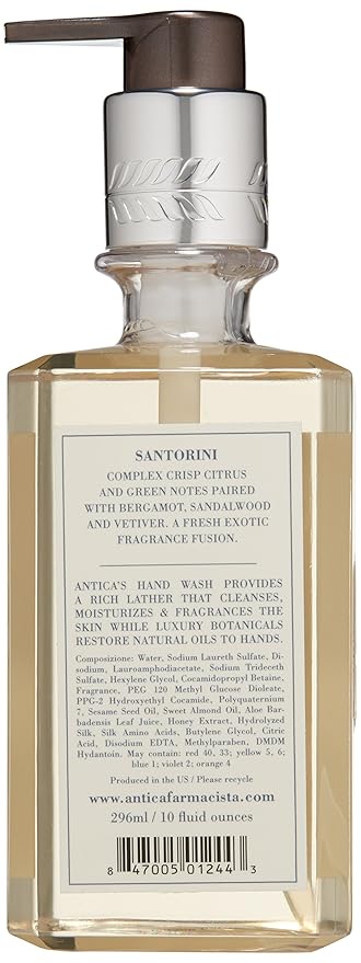 Antica Farmacista Hand &amp Body Wash - Luxury Nourishing Body Wash - Hydrating Hand Cleansing Wash - Bath &amp Body Gift - Santorini 10 fl oz