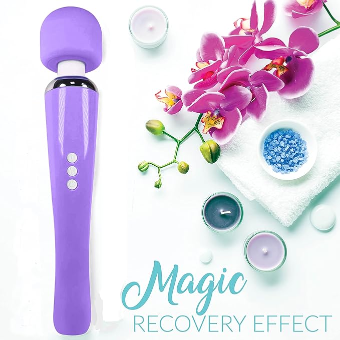Therapeutic Cordless Massager - Powerful Massage Tool Handheld 8 Speeds 20 Patterns - Rechargeable Hand Massagers for Sore Muscles - Hand Held Massage Tool for Neck &amp Back